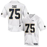 Notre Dame Fighting Irish Men's Daniel Cage #75 White Under Armour Authentic Stitched College NCAA Football Jersey OMH6599WD